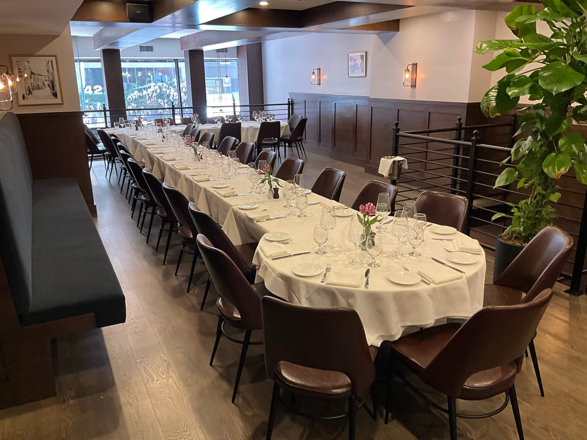 The private event space at Delbianco Italian Restaurant
