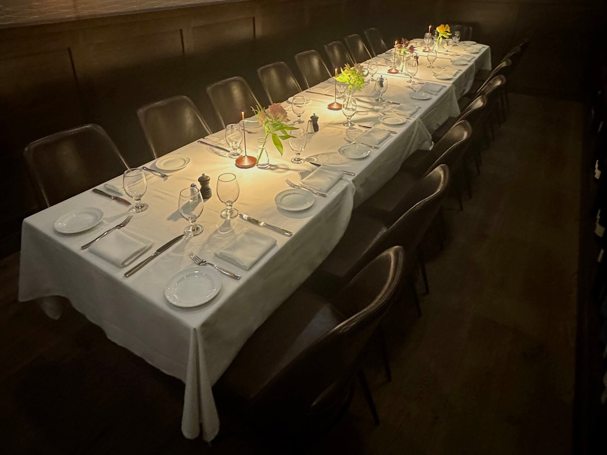 The private event space at Delbianco Italian Restaurant