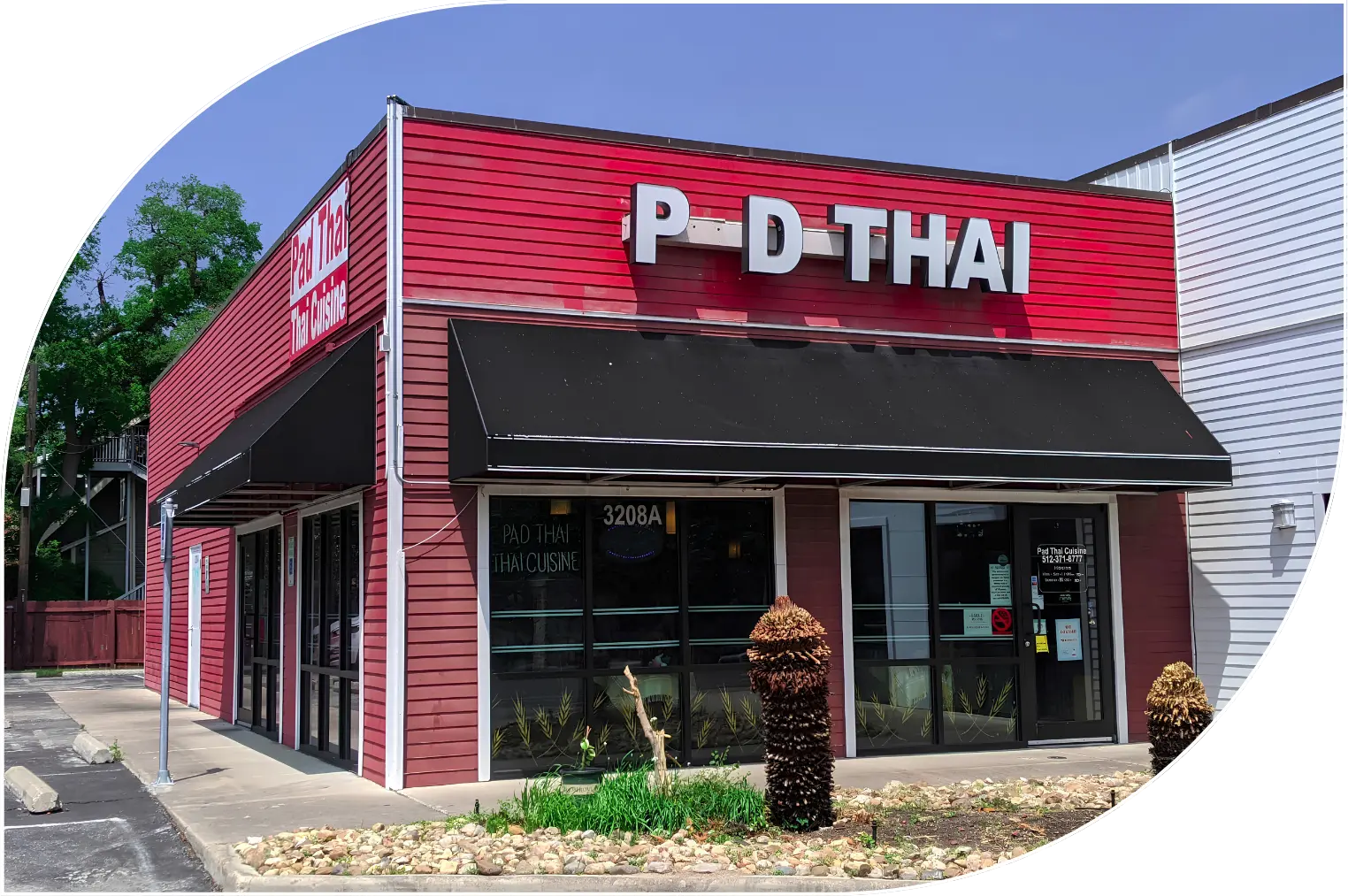 Exterior of PD Thai Cuisine on Guadalupe Street