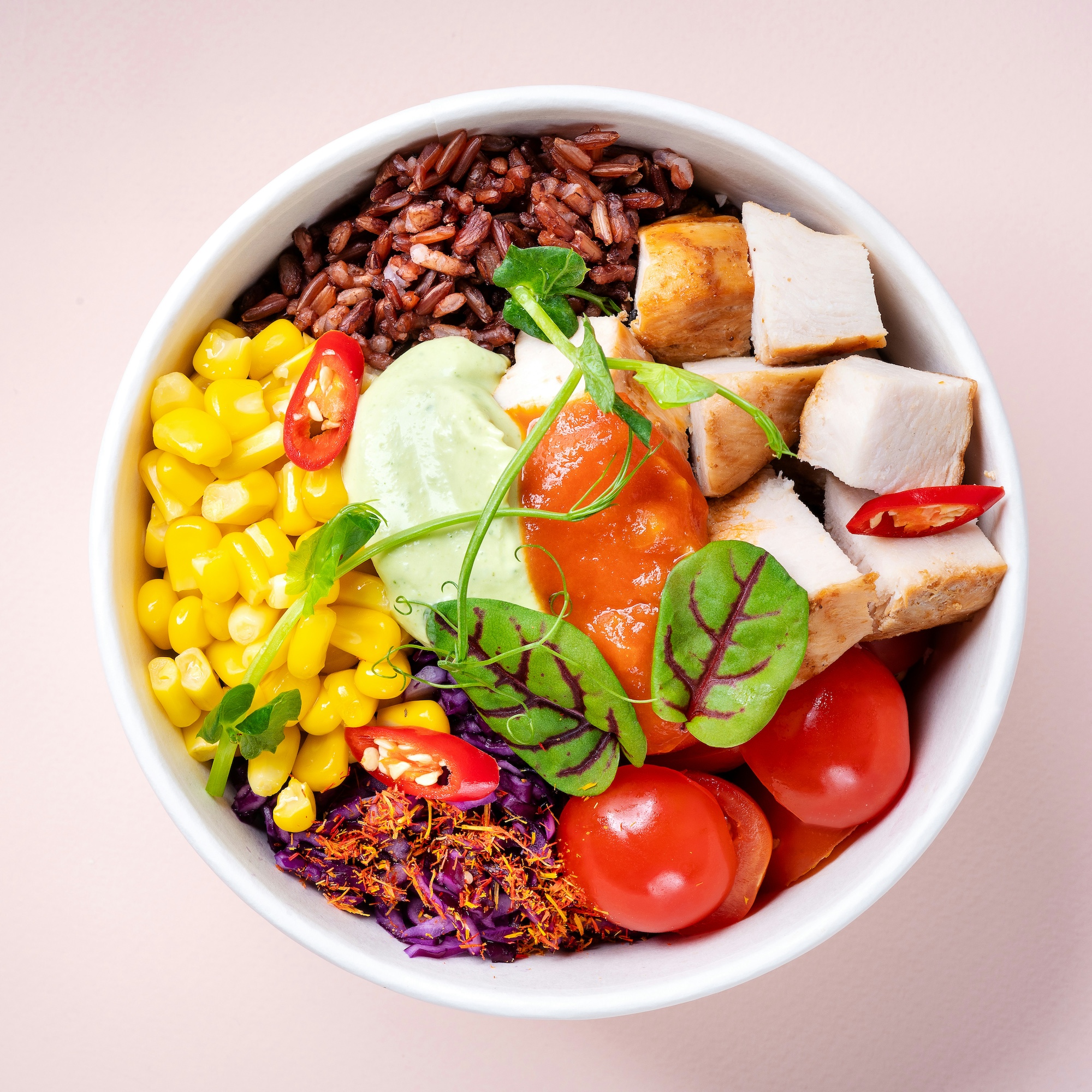 Colorful poké bowls